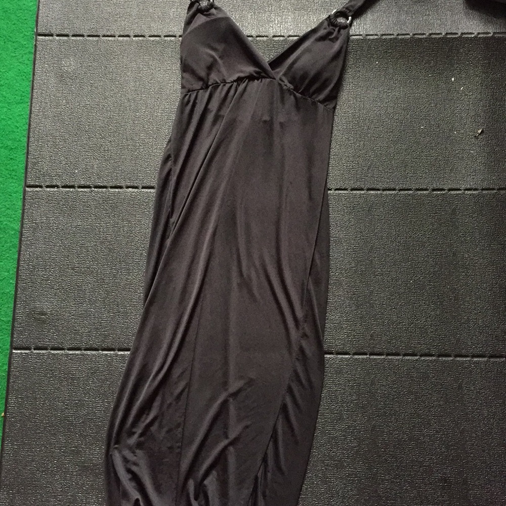 Dark black going out dress.